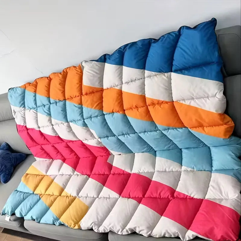 Warm Puffy Camping Blanket – Lightweight Outdoor Travel Quilt for Hiking, Picnic & Car - Echo Leaf