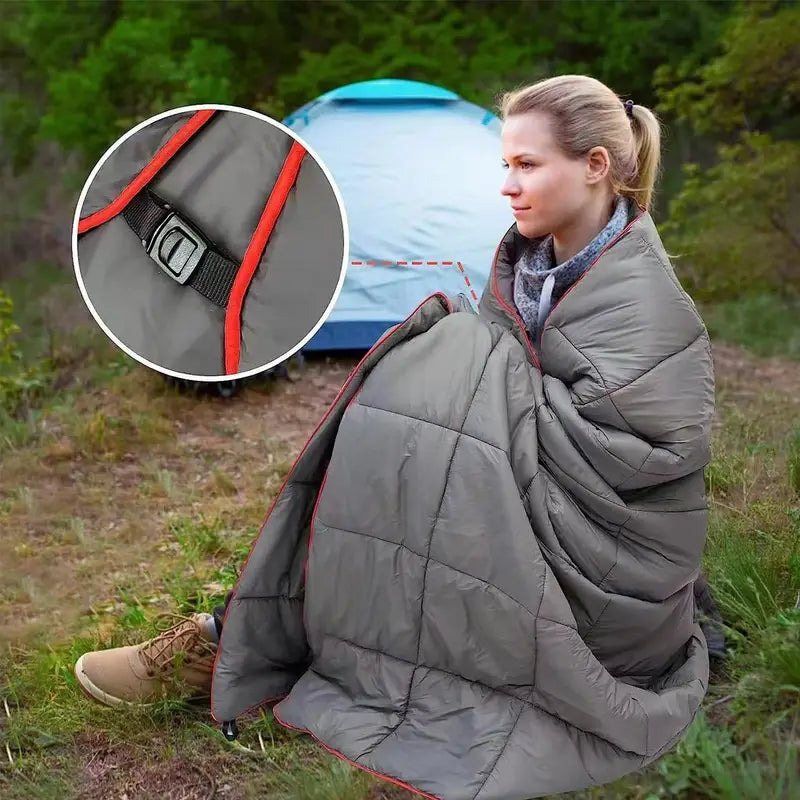 Lightweight Puffy Camping Blanket – Warm, Packable Outdoor Blanket for Travel, Beach & Festivals - Echo Leaf