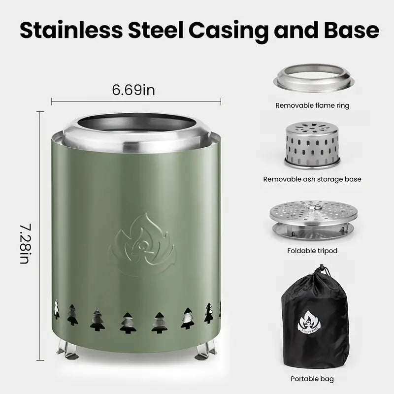 Portable Tabletop Fire Pit – Mini Outdoor Stove for Patio & Camping - Echo Leaf