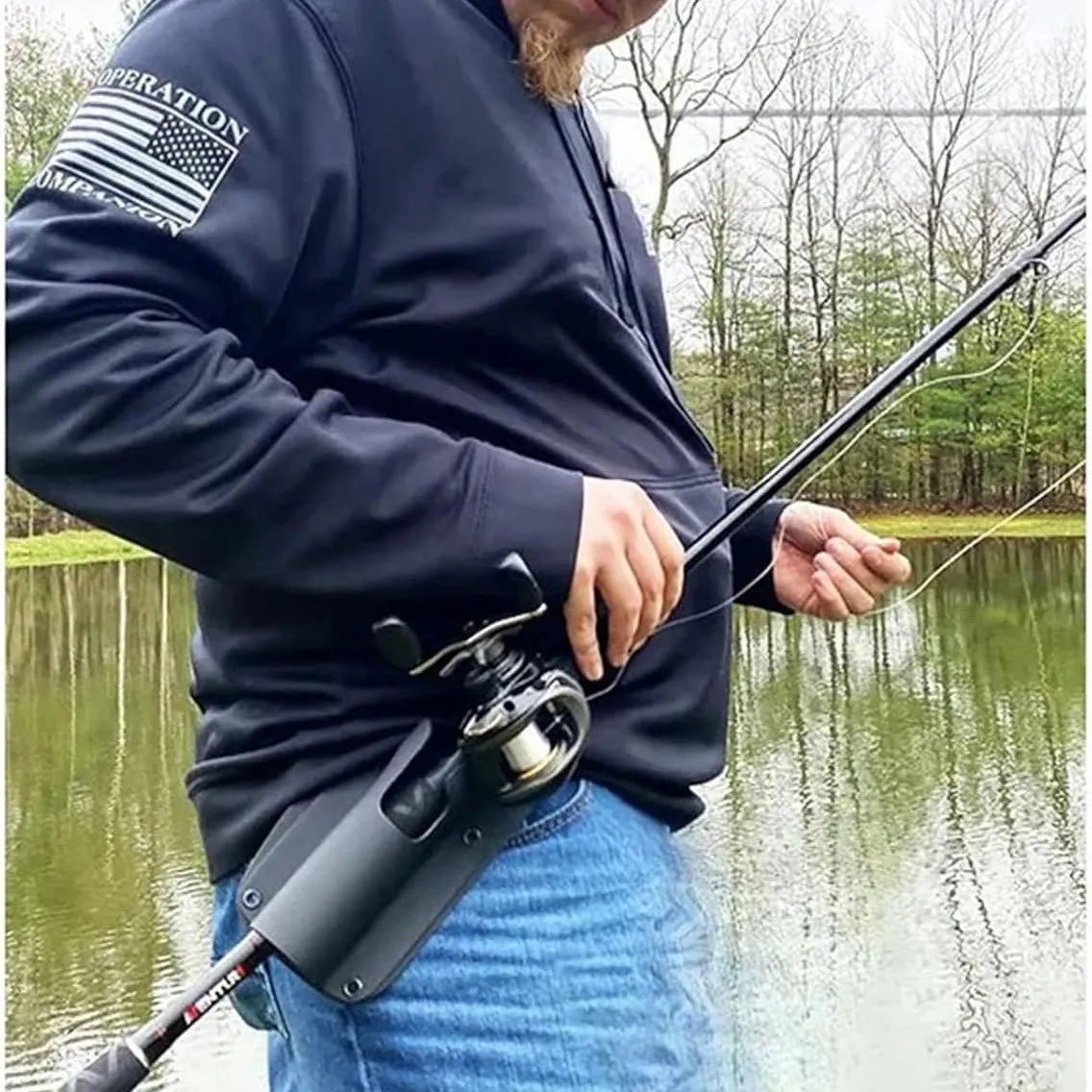Slide-in Fishing Rod Hip Holsters – Convenient and Secure Fishing Gear Storage – Hands-Free Fishing Rod Holder - Echo Leaf