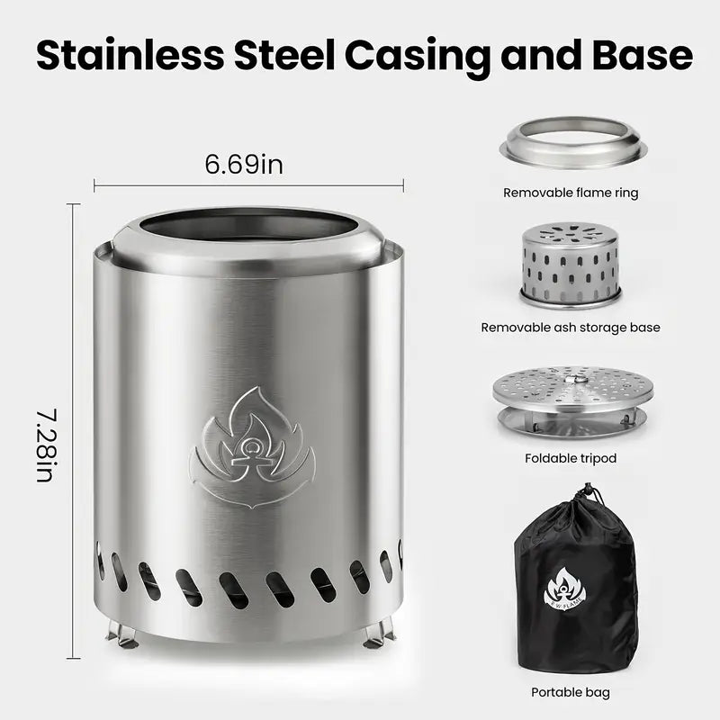 Portable Tabletop Fire Pit – Mini Outdoor Stove for Patio & Camping - Echo Leaf