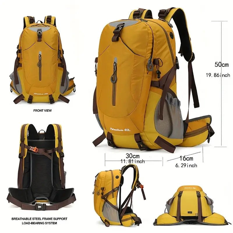 40L Lightweight Hiking Backpack – Durable Unisex Travel Bag with Multiple Pockets - Echo Leaf