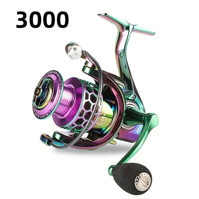 Colorful spinning fishing reel, light and smooth fishing reel