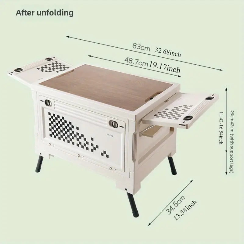 Waterproof Camping Storage Box with Foldable Table – Outdoor Gear Organizer for Camping & Hiking - Echo Leaf