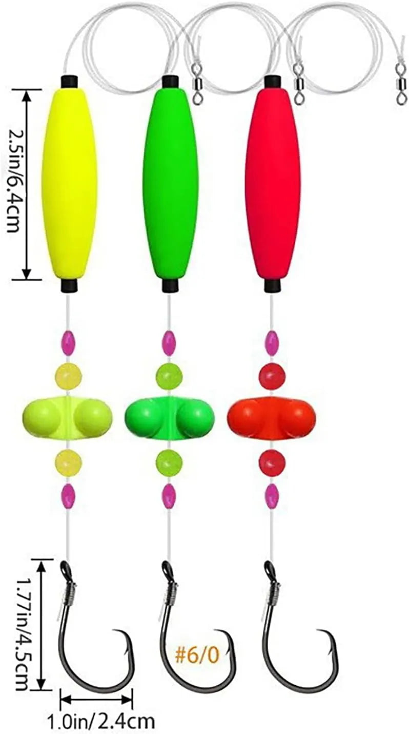 Catfish Rig with Rattles & Circle Hooks – Santee Rig, 3pcs Set