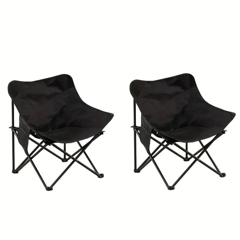 2pcs Folding Moon Chairs – Lightweight Portable Outdoor Chairs for Camping, Beach & Picnic - Echo Leaf