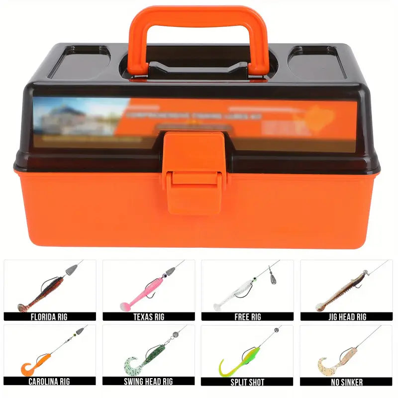 415pcs Fishing Tackle Box Set – Complete Bass Kit - Echo Leaf