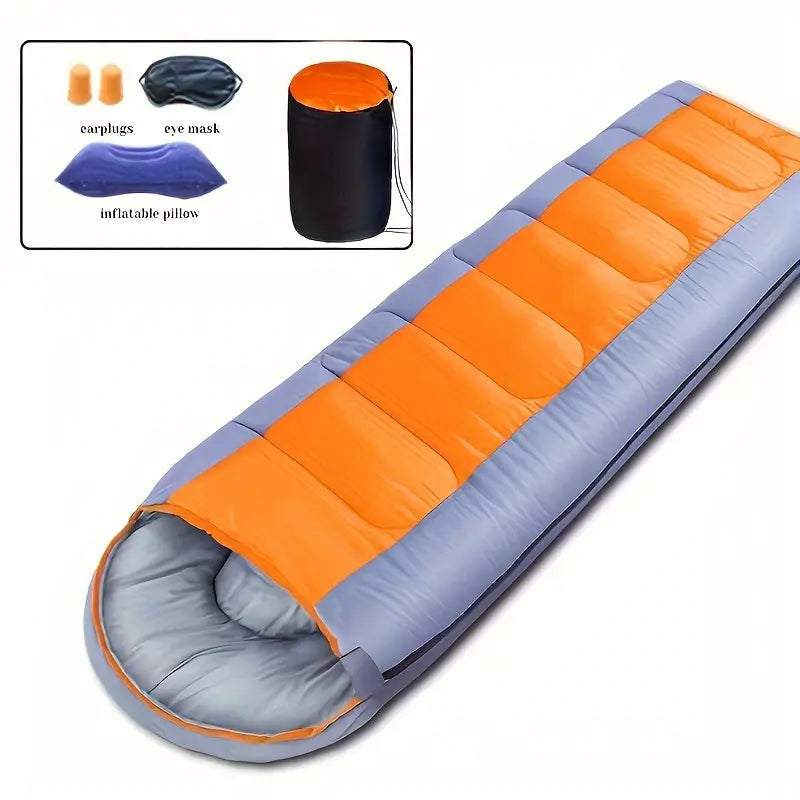 Connectable Winter Sleeping Bag with Hood – Double Zipper, Warm & Waterproof Camping Set - Echo Leaf
