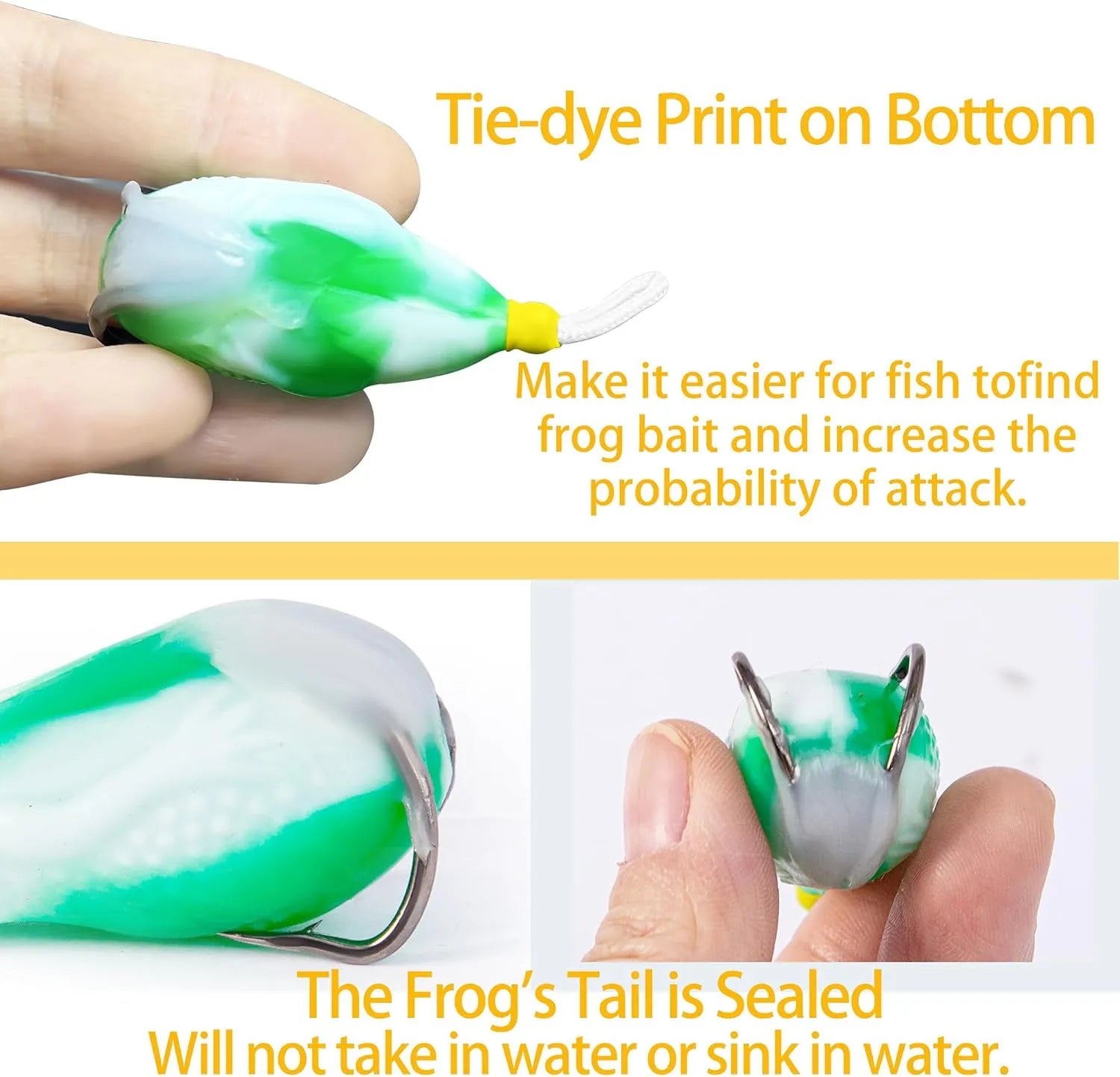 5Pcs Topwater Frog Lures Set – Weedless Soft Bait for Bass