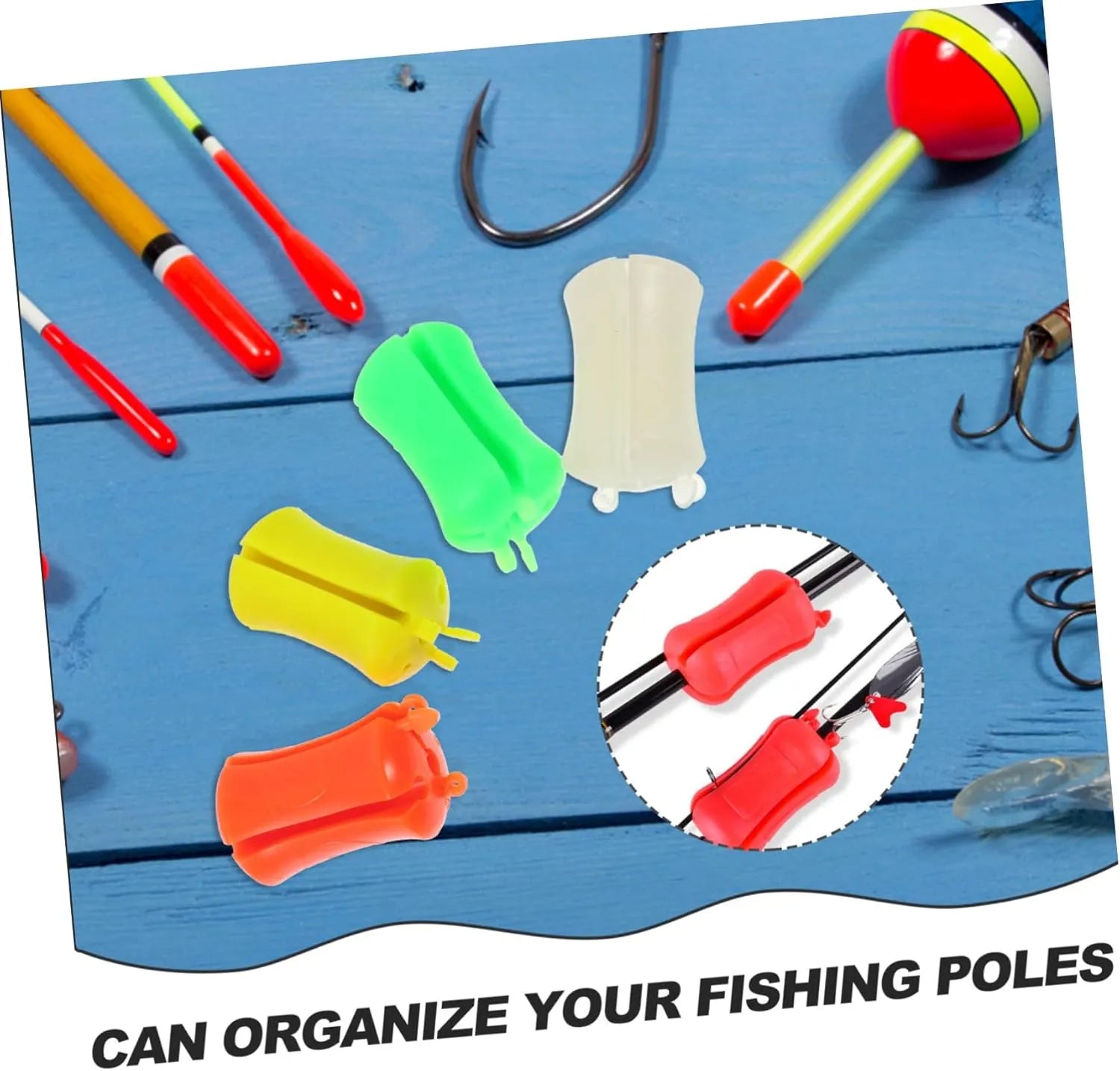 Fishing Rod Tie Straps Kit – Portable Angler Rod Strap with Fixed Ball