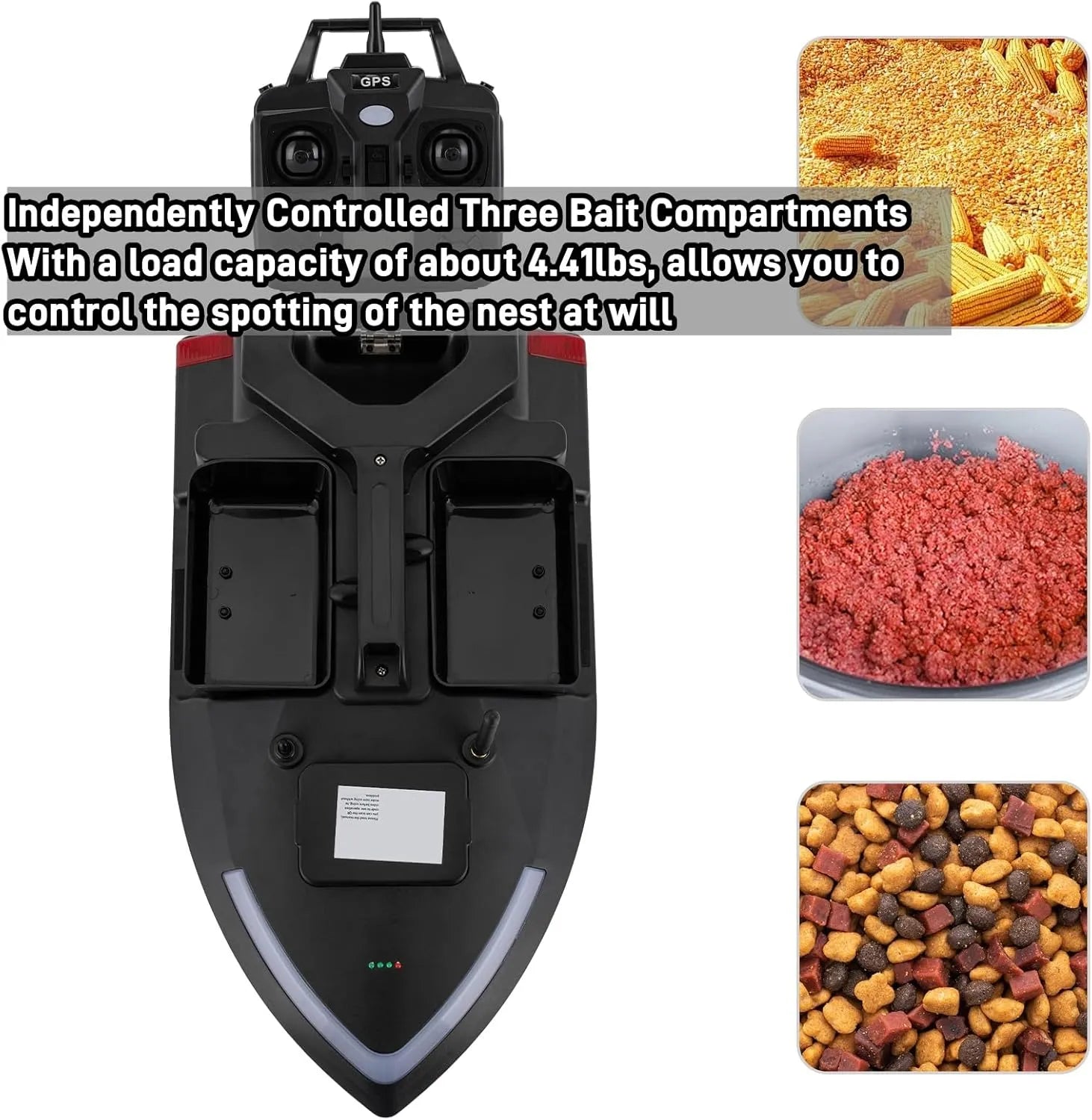RC Bait Boat for Fishing – 500M Cruise, Auto Return & 4.4lbs Load Capacity
