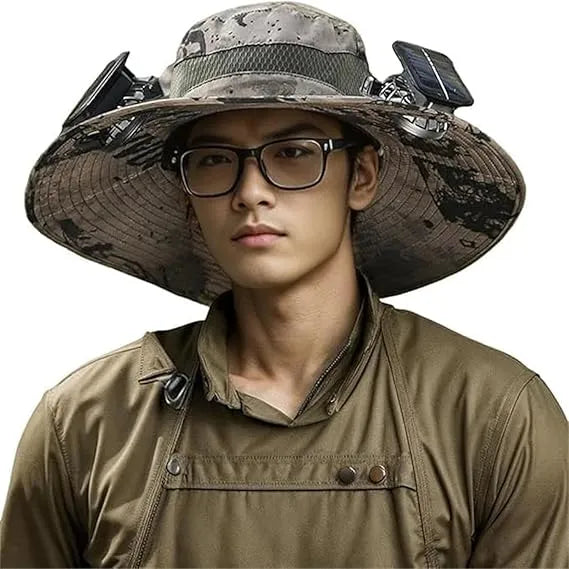 Stay Cool Fishing Hat with Solar Fan – Lightweight & Breezy