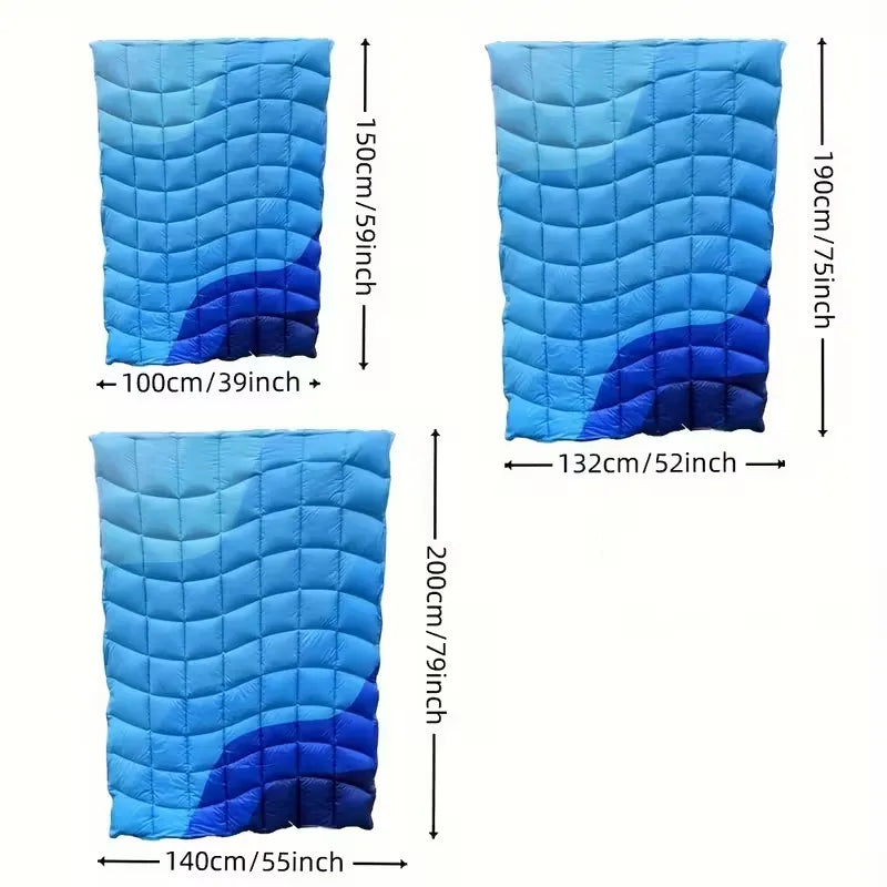 Warm Puffy Camping Blanket – Lightweight Outdoor Travel Quilt for Hiking, Picnic & Car - Echo Leaf