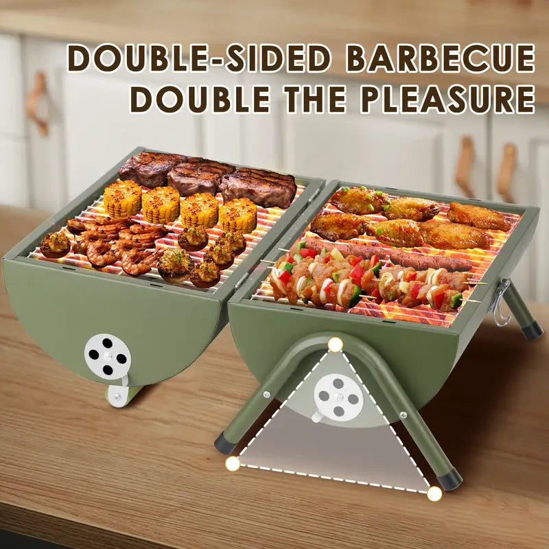 Barrel-Style Charcoal Grill – Portable & Easy to Use