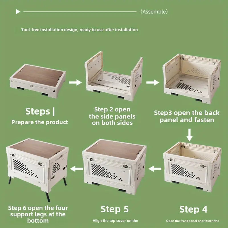 Waterproof Camping Storage Box with Foldable Table – Outdoor Gear Organizer for Camping & Hiking - Echo Leaf