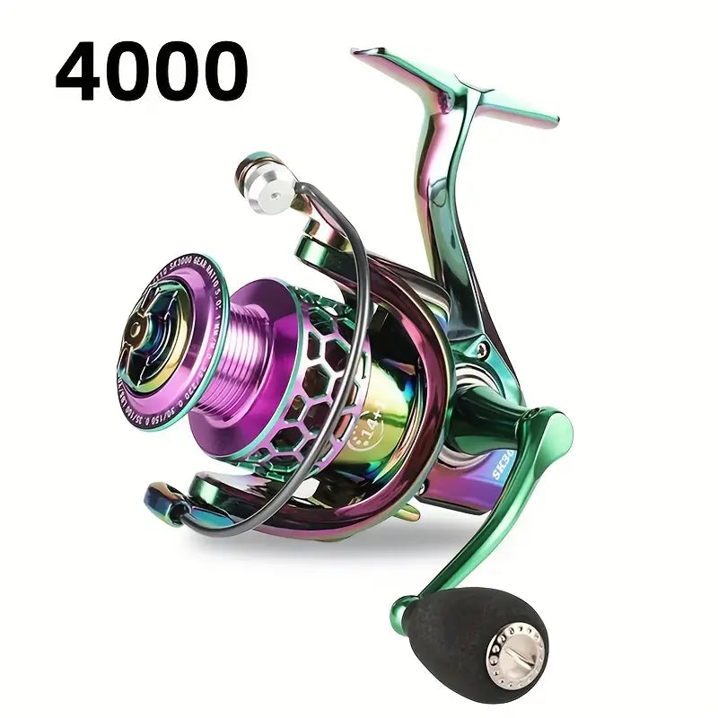 Colorful spinning fishing reel, light and smooth fishing reel