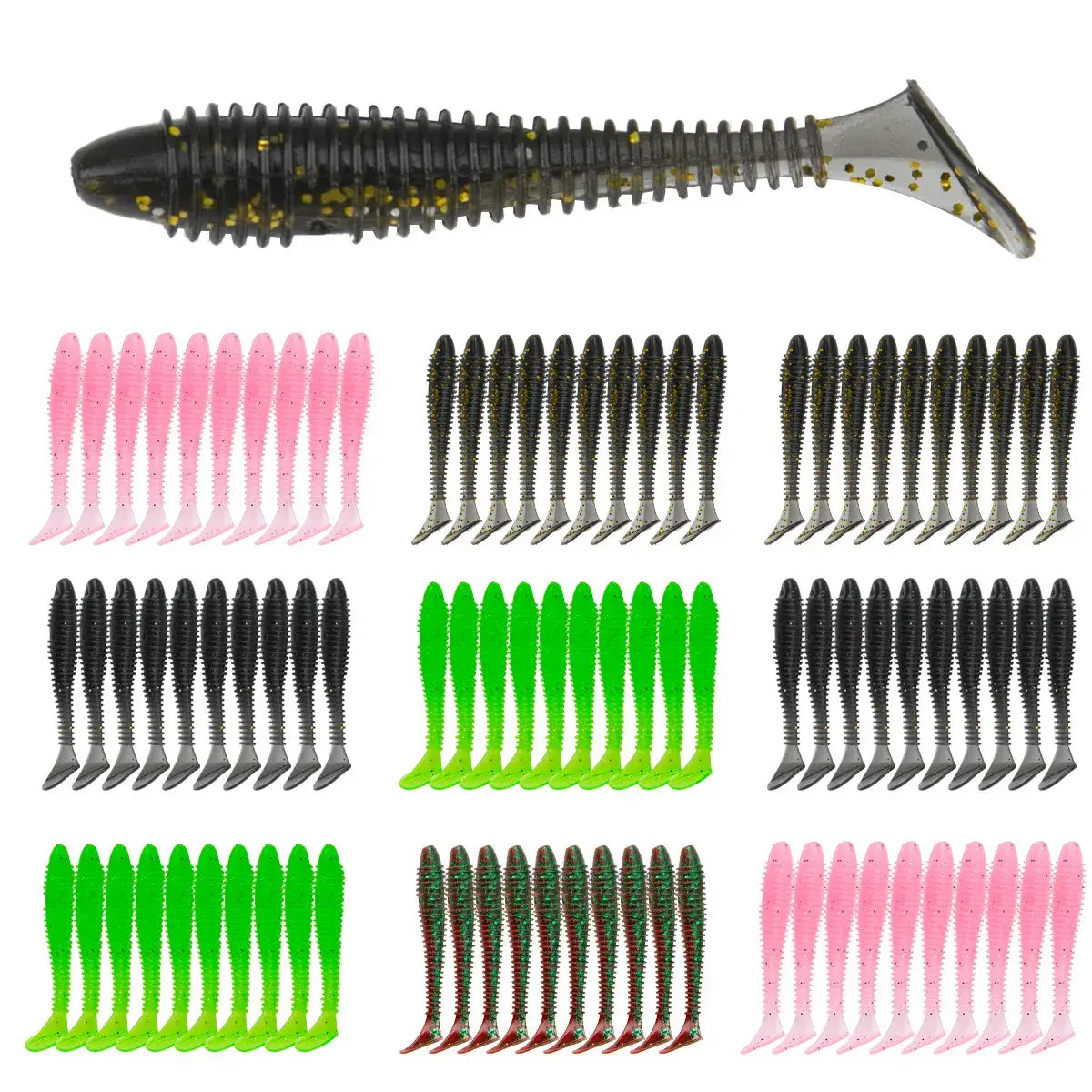 Bionic Spiral T-Tail Soft Bait 5.5cm – Perch & Croaker Lure