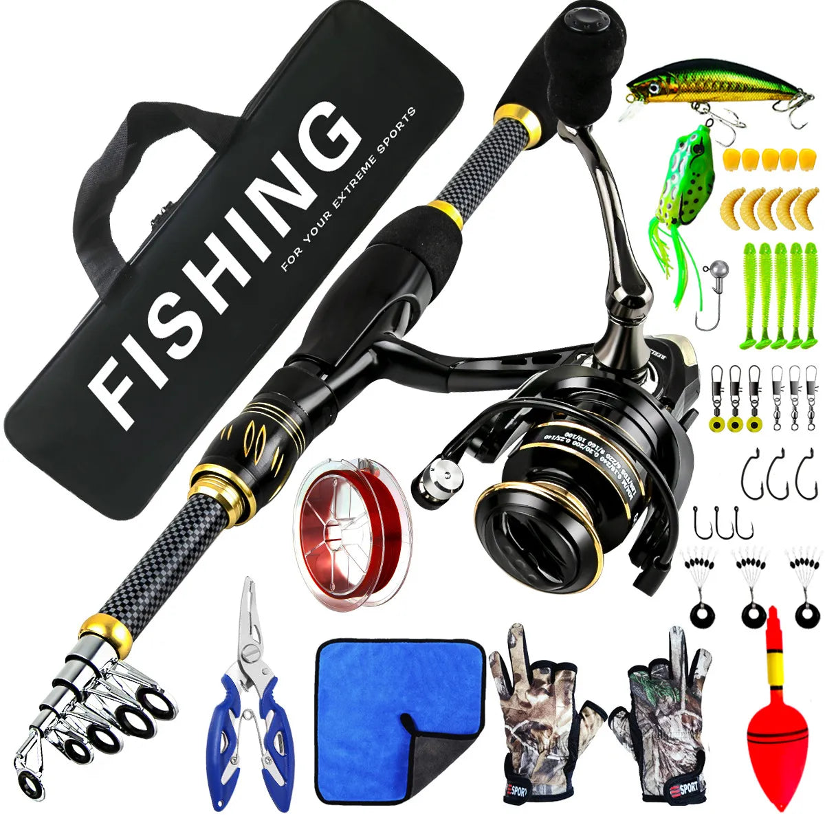 5.9ft lure fishing gear rod reel set ultra-short sea rod - Echo Leaf
