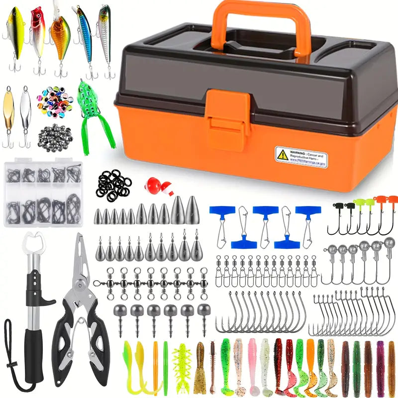 415pcs Fishing Tackle Box Set – Complete Bass Kit - Echo Leaf