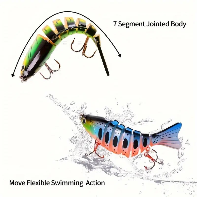 5pcs Swimbait Lures | Realistic Pike Design, Treble Hooks - Echo Leaf