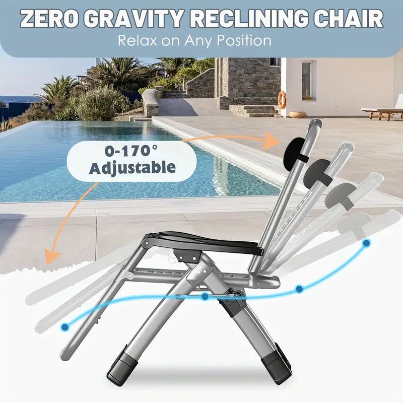 Heavy-Duty Zero Gravity Chair – Patio Recliner up to 440lbs