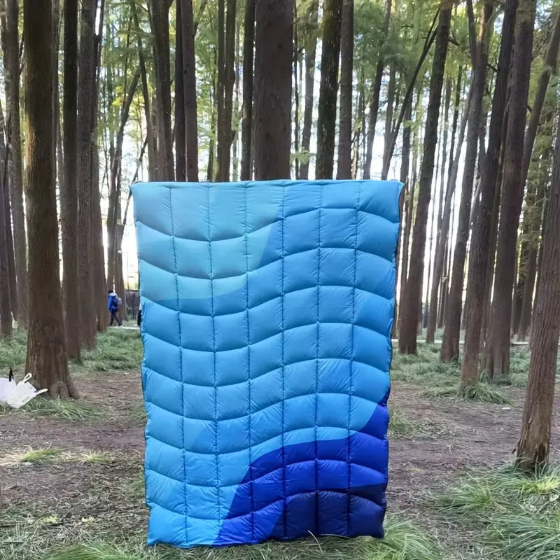 Warm Puffy Camping Blanket – Lightweight Outdoor Travel Quilt for Hiking, Picnic & Car - Echo Leaf