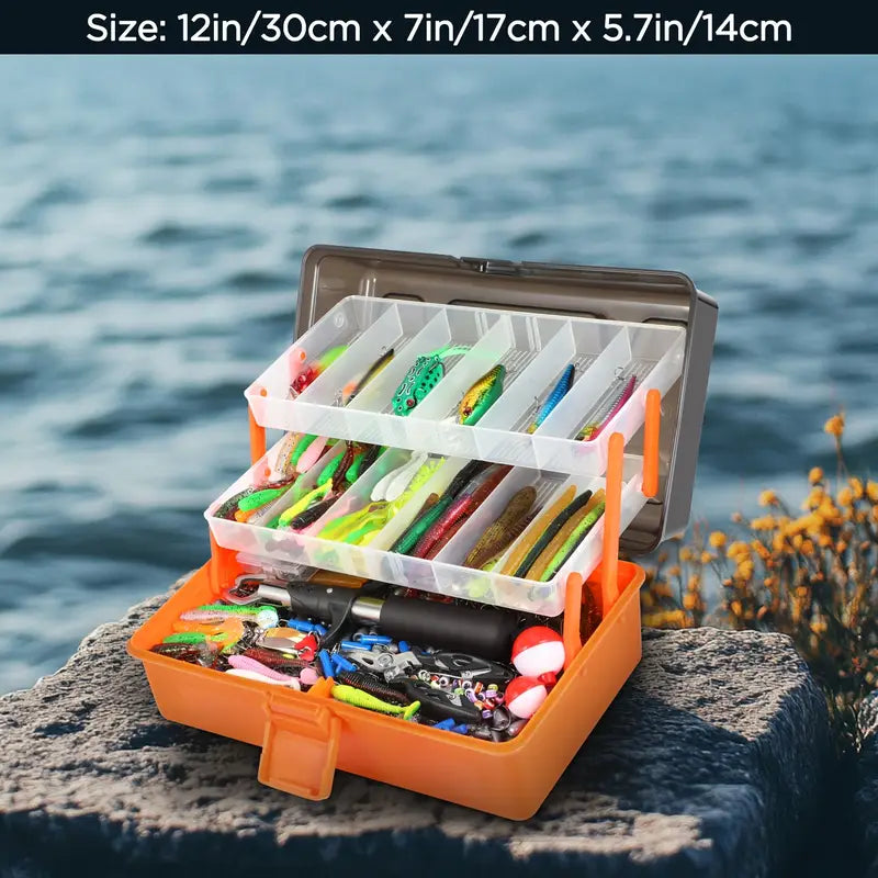 415pcs Fishing Tackle Box Set – Complete Bass Kit - Echo Leaf
