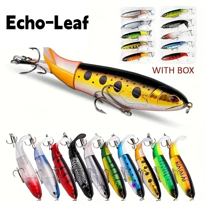 5/10pcs artificial fishing lures with realistic design and sharp hooks, perfect for freshwater and saltwater fishing.
