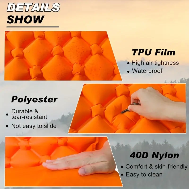 Extra large and ultra-light self-inflating camping mat with built-in pump - Echo Leaf