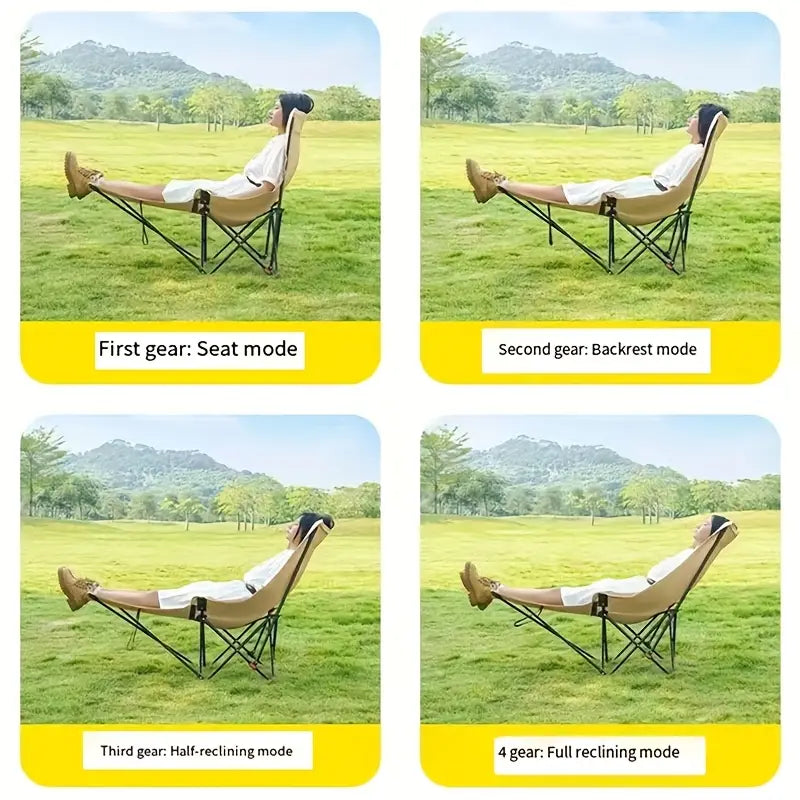 Adjustable Moon Chair – Portable Outdoor Recliner with Lumbar Support