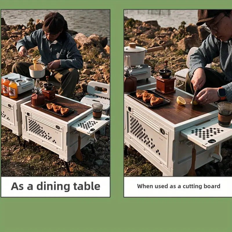 Waterproof Camping Storage Box with Foldable Table – Outdoor Gear Organizer for Camping & Hiking - Echo Leaf