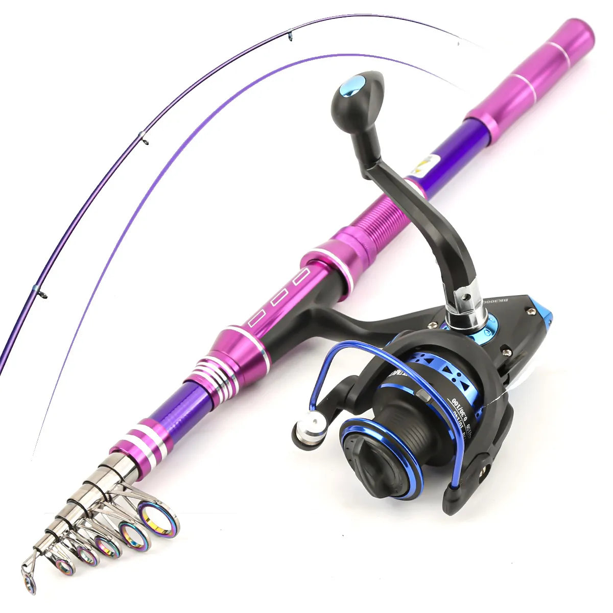 Carbon retractable casting lure rod set for portable sea fishing