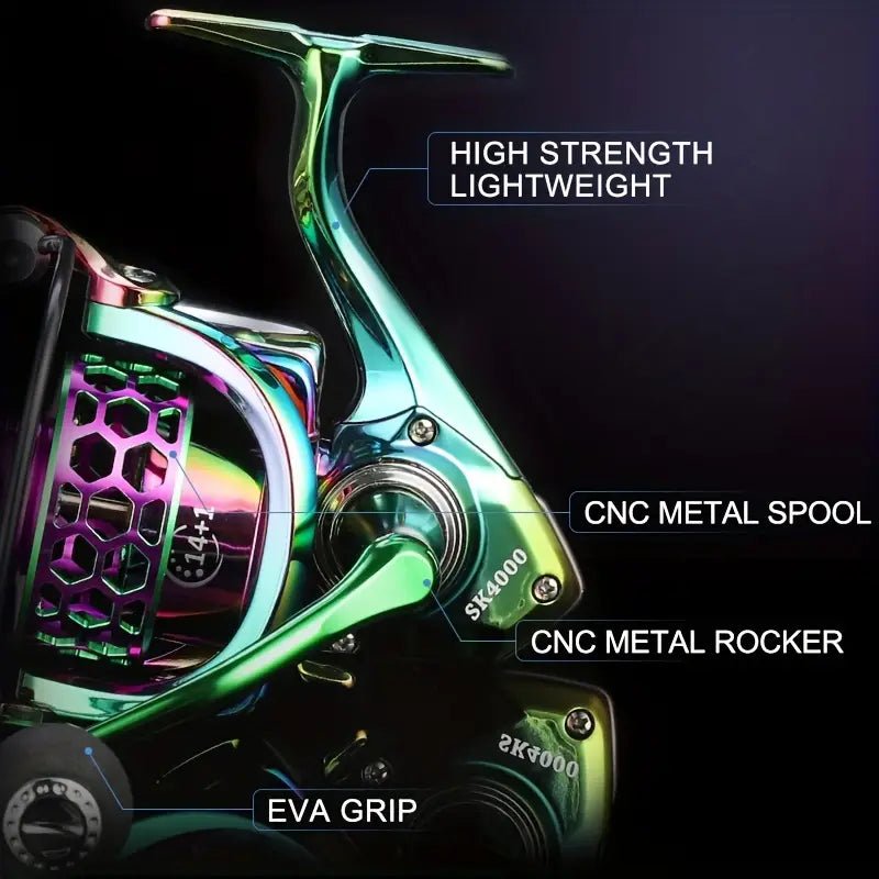 Colorful spinning fishing reel, light and smooth fishing reel - Echo Leaf