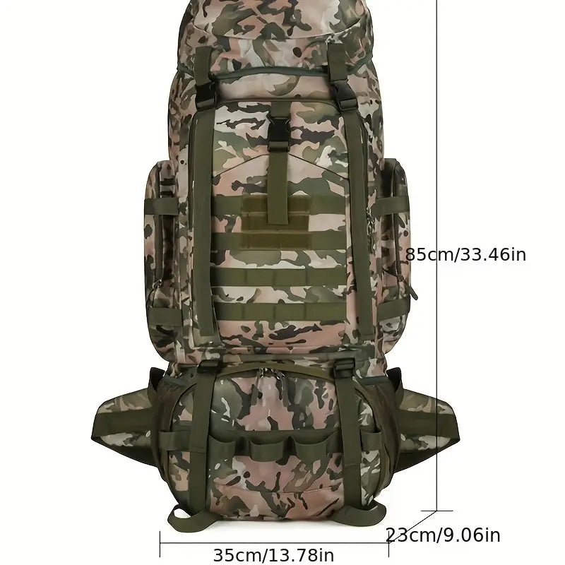 100L Lightweight Hiking Backpack – Outdoor Travel Bag with Multiple Pockets for Men & Women - Echo Leaf