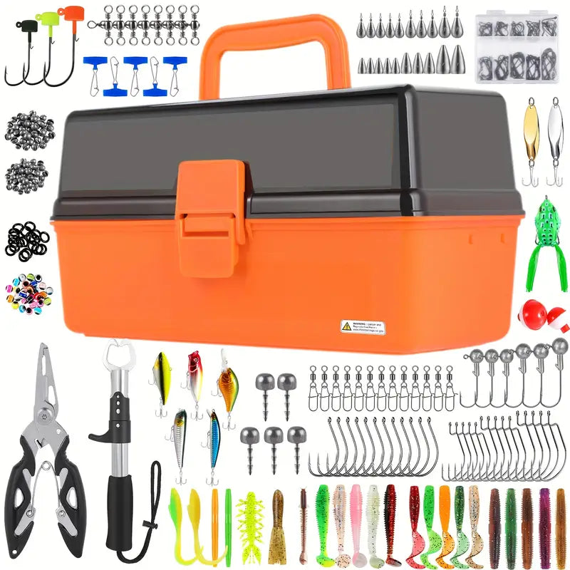 415pcs Fishing Tackle Box Set – Complete Bass Kit - Echo Leaf