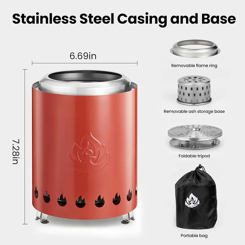 Portable Tabletop Fire Pit – Mini Outdoor Stove for Patio & Camping - Echo Leaf