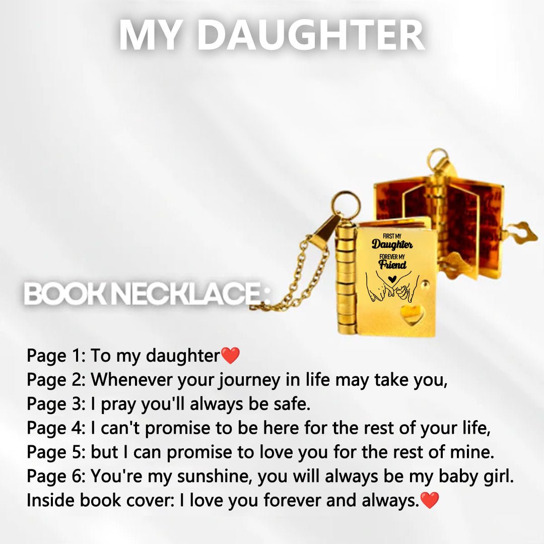 For Daughter First My Daughter Forever My Friend Book Necklace - Echo Leaf