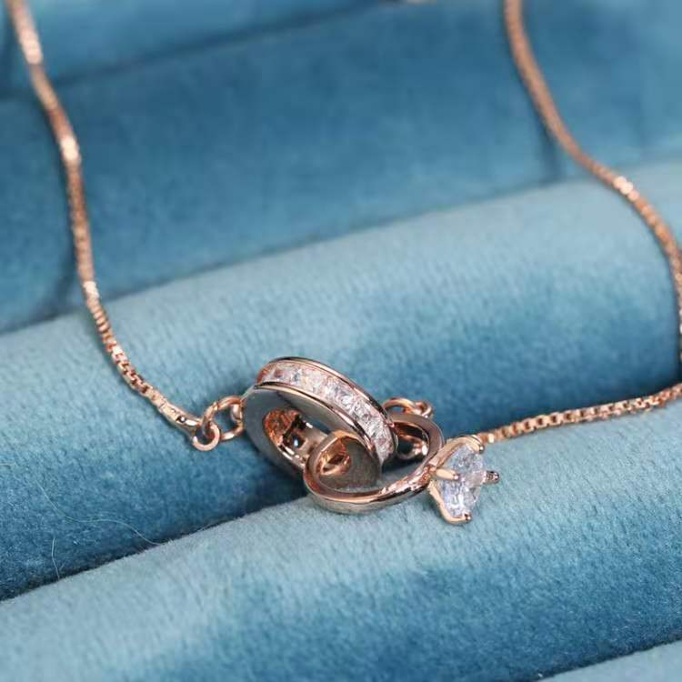 For Wife S925 Interlocking Diamond Bracelet - Echo Leaf