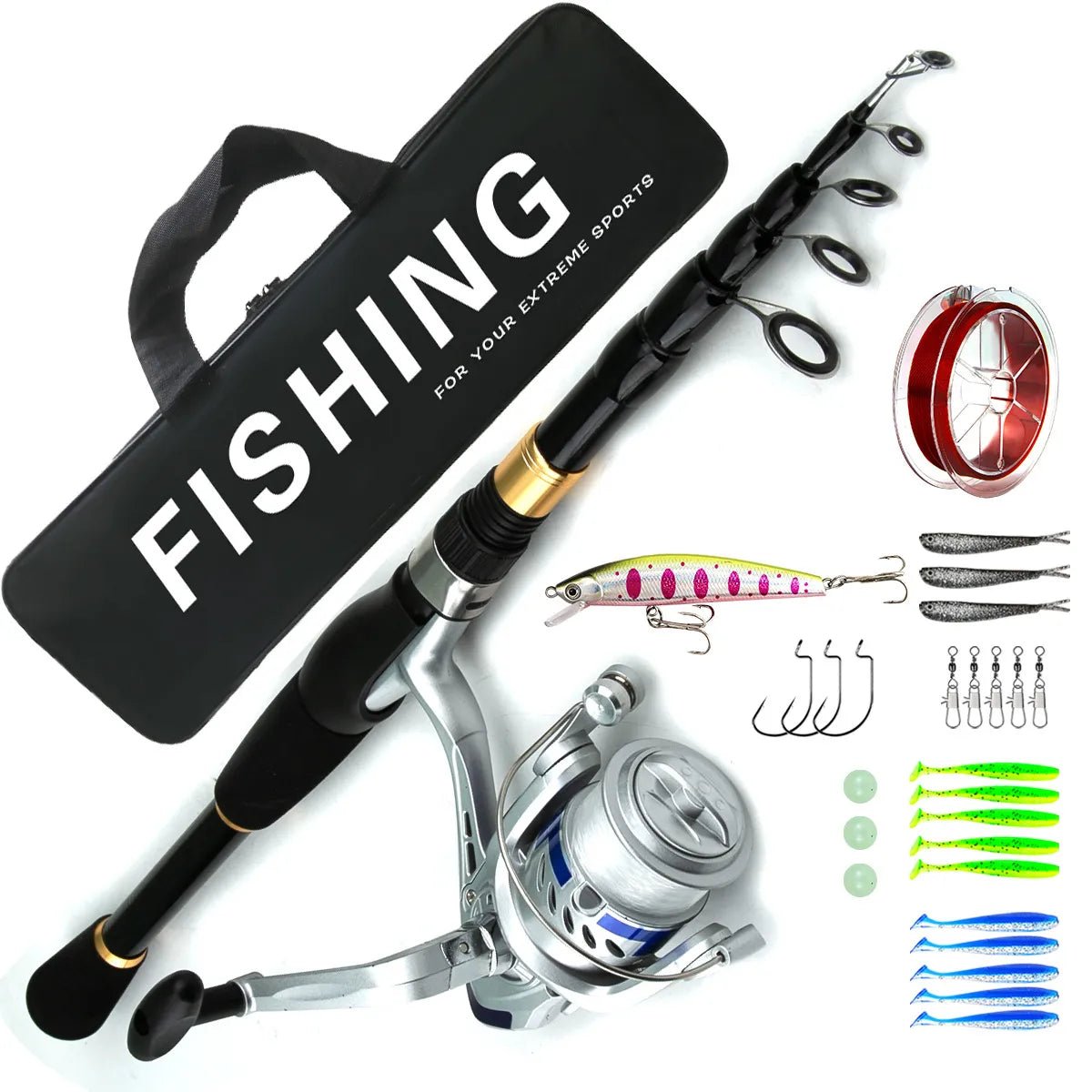 Long - Distance Casting Rod & Reel Set – Sea Fishing Lure Gear - Echo Leaf