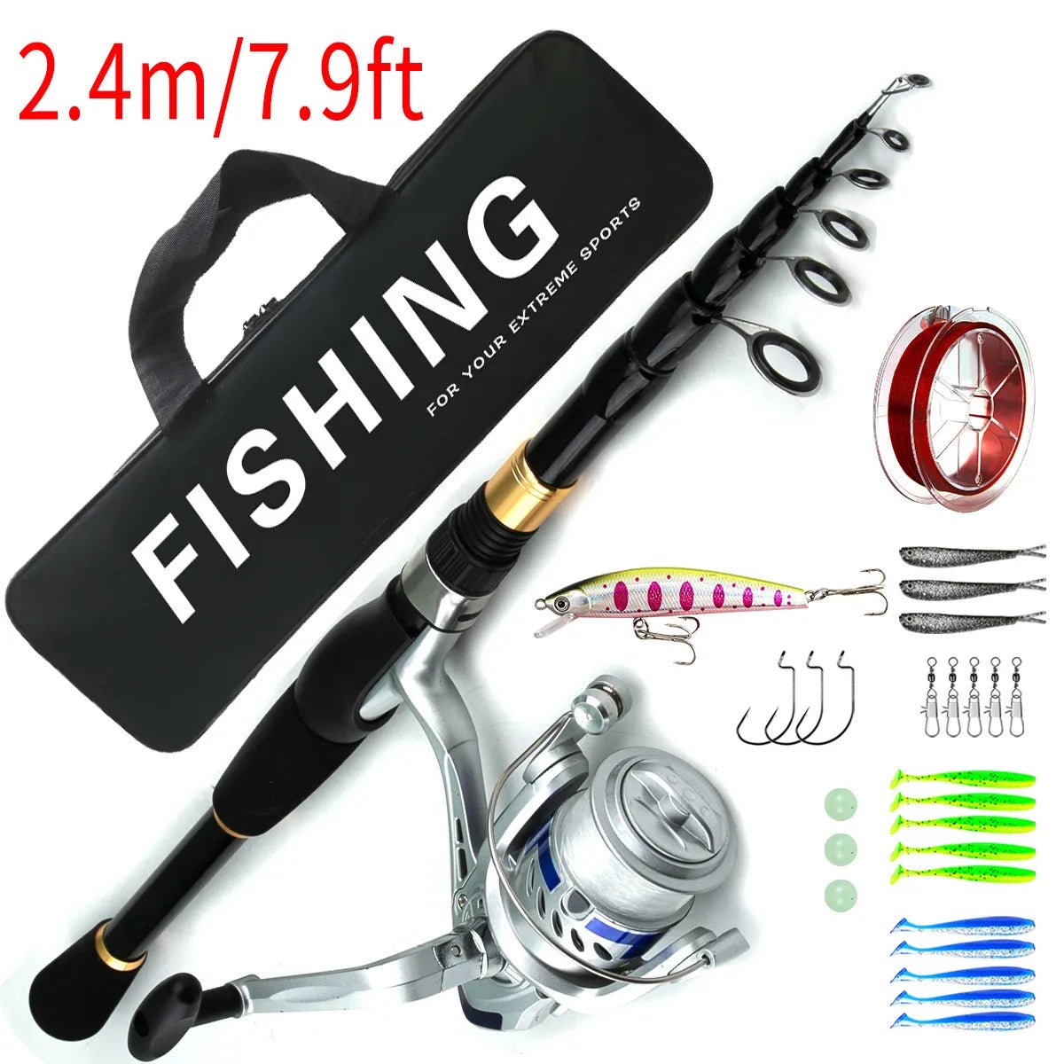 Long - Distance Casting Rod & Reel Set – Sea Fishing Lure Gear - Echo Leaf