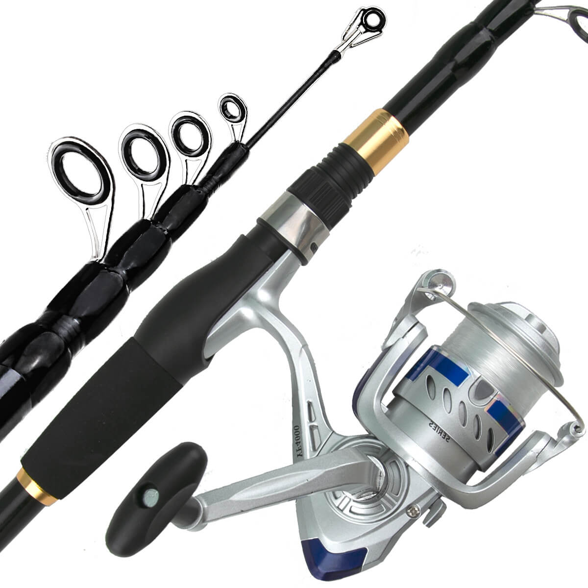 Long-distance casting rod and reel set for sea fishing lure