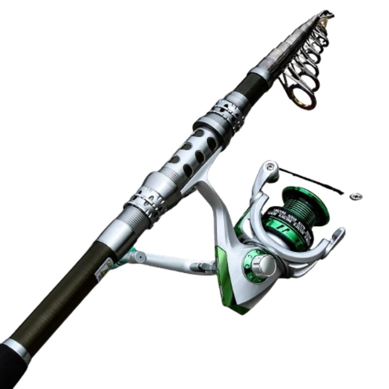 Lure rod and spinning reel set for long-distance sea fishing