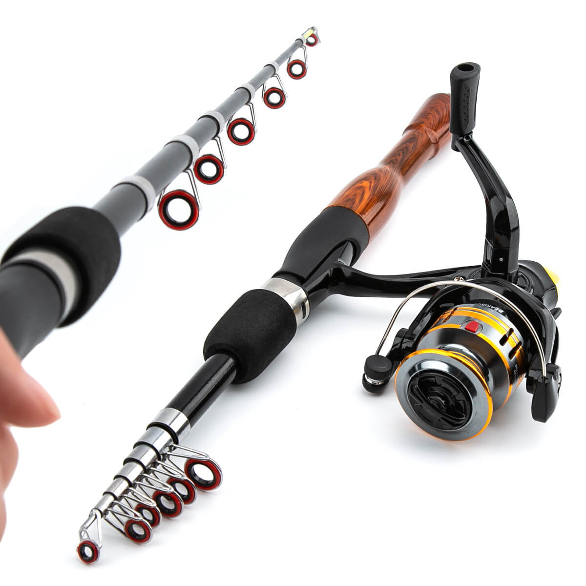 Mini Telescopic Lure Rod Kit – Sea Fishing Gear – Compact & Portable Fishing Rod Set for Anglers - Echo Leaf