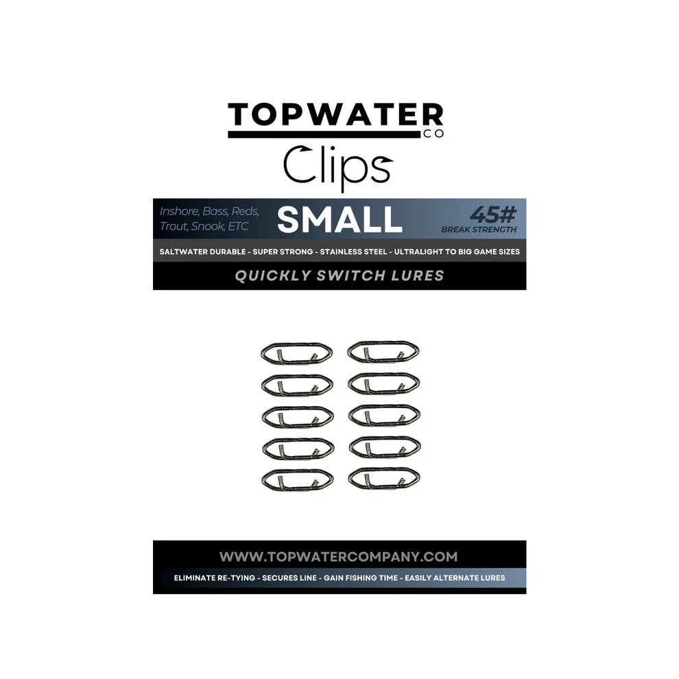 Topwater Co Speed Clips for quick lure changes - durable and corrosion-resistant fishing clips