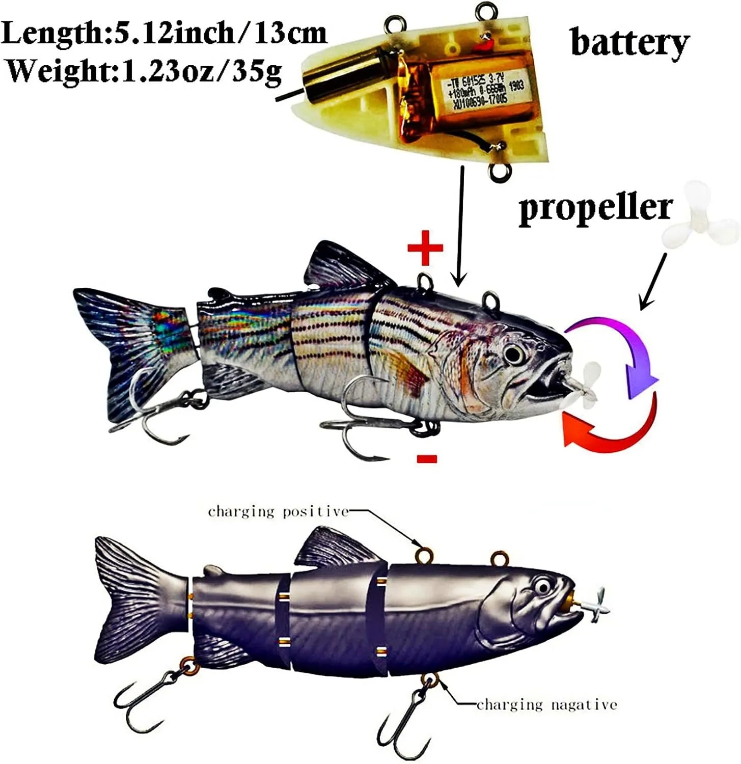 USB Rechargeable Electric Swimbait – Lifelike Auto Crankbait for Bass & Freshwater Fishing - Echo Leaf