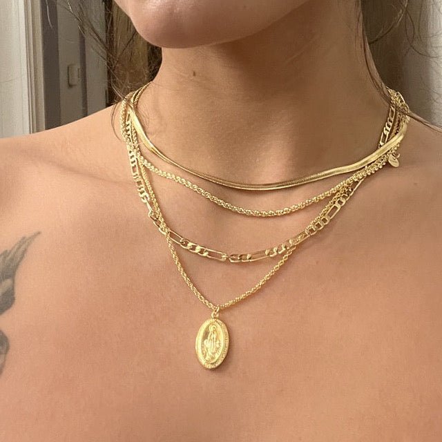 Virgin Mary Necklace Elegant Religious Jewelry for Women - Echo Leaf