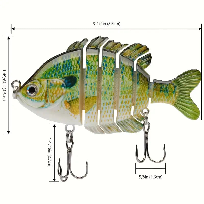 Multi-jointed panfish bluegill swimbait bass bait