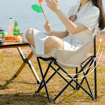 2pcs Folding Moon Chairs – Lightweight Portable Outdoor Chairs