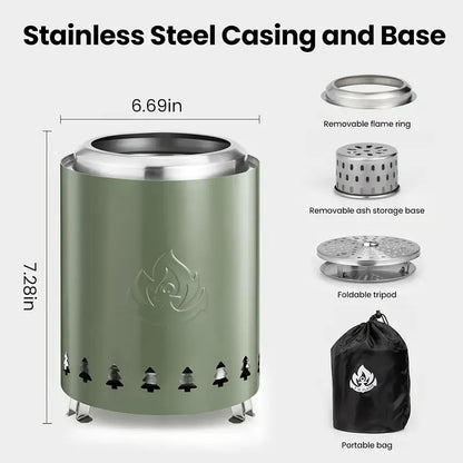 Portable Tabletop Fire Pit – Mini Outdoor Stove for Patio & Camping - Echo Leaf