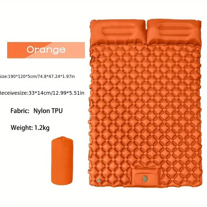 Extra large and ultra-light self-inflating camping mat with built-in pump
